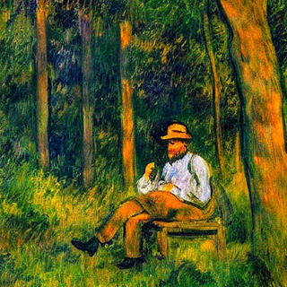 Man sitting in the forest