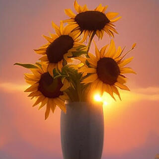 Sunflowers in a vase